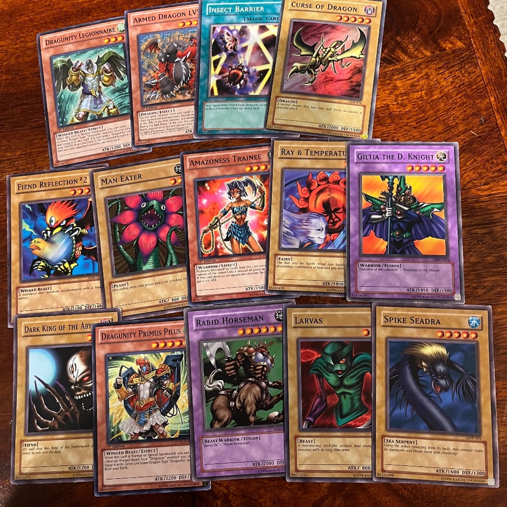 1996 Yu-Gi-Oh Cards Lot of 14 Cards in Played Condition Collector Cards 🃏